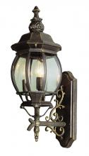  4051 RT - Francisco 3-Light Outdoor Beveled Glass Wrought Iron Style Wall Lantern